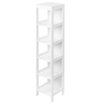 kleankin Estantería de Baño de Suelo de 5 Niveles Mueble Auxiliar de Almacenaje para Cocina Salón 30x30x140 cm Blanco