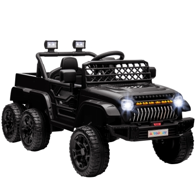 AIYAPLAY Voiture Électrique Enfant 12V Noir avec Remorque