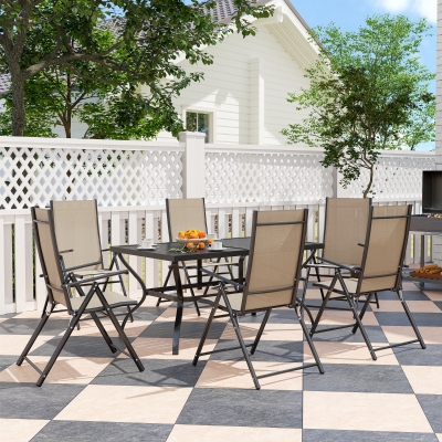 Garden Dining Set 150L x 90W x 71Hcm Khaki