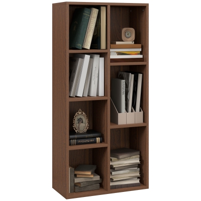 Bibliotecă cu 7 Suporturi Diferite, 50x24x106 cm, Maro Rustic