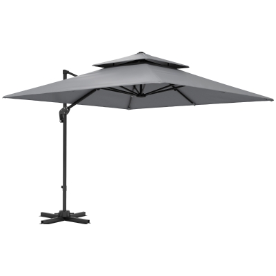 Garden Cantilever Parasol 300L x 300W x 260Hcm Light Grey