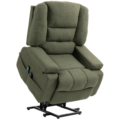 HOMCOM Fauteuil Releveur Électrique Massage Chaleur Vert