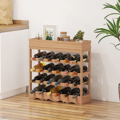 HOMCOM 70W x22.5D x 70H cm 24 Bottles  4-tier Wine Rack