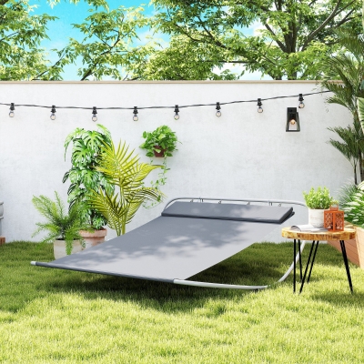 Outsunny Rocking Swing Double Sun Lounger Hammock Grey