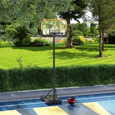 SPORTNOW Panier Basket Réglable 235-264cm Base Lestée Roulettes Noir