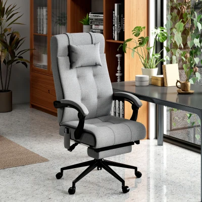 Vinsetto Bürostuhl mit Massagefunktion, ergonomisch, 66x76x112-120cm, Grau