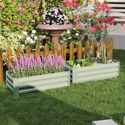 Set 2 Paturi de Gradina Inaltate din Otel Galvanizat