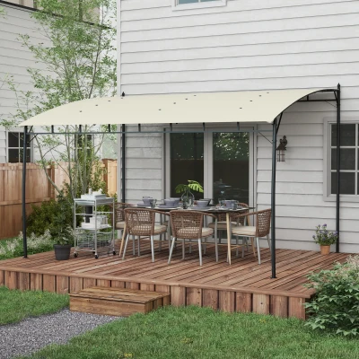 Pergola Gazebo 400L x 296W x 200/262Hcm Cream