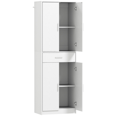 HOMCOM Armoire Cuisine Moderne 60x35x180cm Blanc avec Tiroir