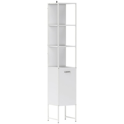 HOMCOM Tall Bathroom Cabinet with Shelves - White