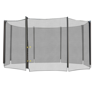 HOMCOM Red de Seguridad de Reemplazo para Trampolín Ø366 cm con Puerta con Cremallera para 8 Postes Rectos Ø366x180 cm Negro