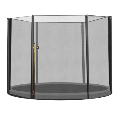HOMCOM Red de Seguridad de Reemplazo para Trampolín Ø244 cm con Puerta con Cremallera para 6 Postes Rectos Ø244x180 cm Negro