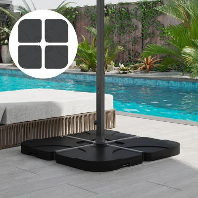 Outsunny Base per Ombrellone 50cm x 50cm x 7.5cm Nero