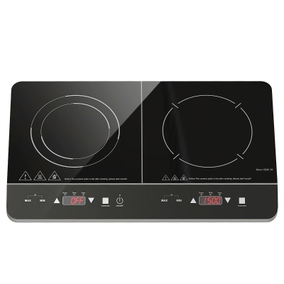 HOMCOM Plaque Induction Double Portable 3500W LED Verrouillage Noir