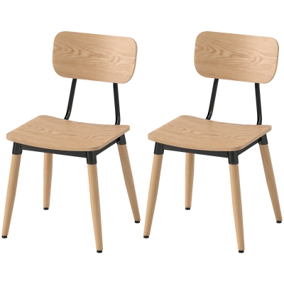 HOMCOM Lot de 2 Chaises Modernes Dossier Incurvé Pieds Acier