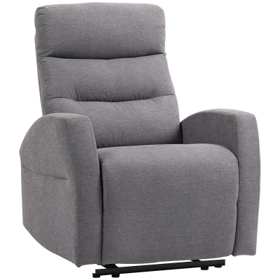 HOMCOM Regulowany Fotel Relaksacyjny z Podnóżkiem, Nowoczesny Tapicerowany Fotel, Ciemnoszary