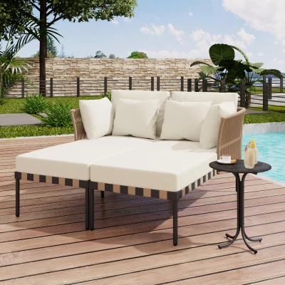 Divano da giardino, Bianco e Marrone