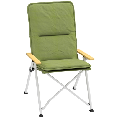 Outsunny Portable Camping Chair High Back Folding Green