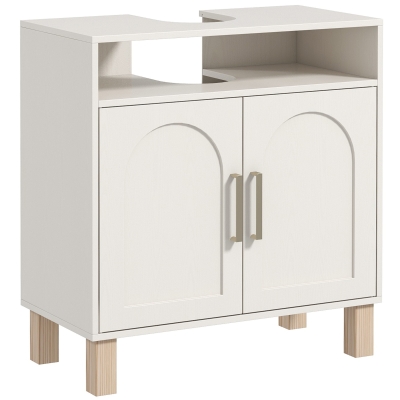 HOMCOM Under Sink Cabinet Cream White