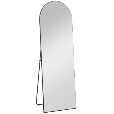 HOMCOM Miroir en pleine longueur 50 x 150 cm miroir sur pied grand miroir mural sans cadre  pour salon, noir