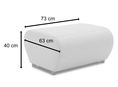 Outdoor Sofa 300 002 Hocker, Gartenmöbel, Gartenhocker, Polsterhocker, silber, 73 x 63 x 40 cm