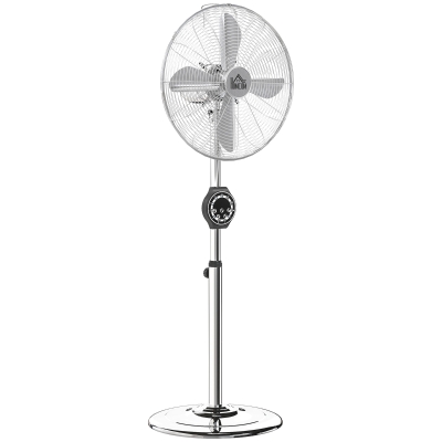HOMCOM 18" Metal Pedestal Fan Oscillating Adjustable Silver