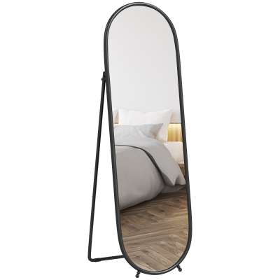 Oglindă Verticală de Podea cu Suport 40x41x159 cm, Negru