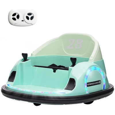 AIYAPLAY Samochodzik zabawka, obrotowy o 360°, 2 km/h, pas bezpieczeństwa, LED światła, muzyka i klakson, Zielony