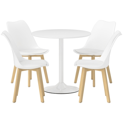 HOMCOM 5-Piece Dining Set Modern White