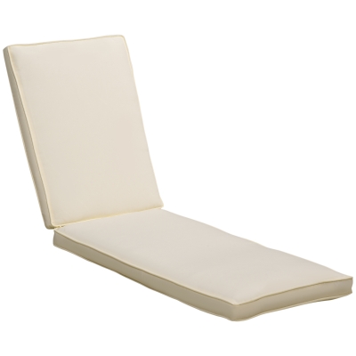 Outsunny Sonnenliegenkissen Liegenmatratze für den Außenbereich Outdoor-Kissen für Sonnenbad 188 x 53 x 8 cm Creme