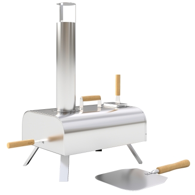 Outsunny Four à Pizza Extérieur Portable Acier Inox Argenté