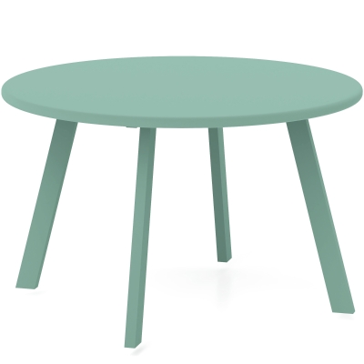 Outsunny Kleiner runder Gartencouchtisch, Beistelltisch mit rutschfesten Füßen, Metallrahmen, für Garten, Ø 70 x 42 cm, grün