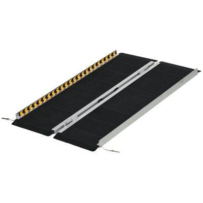 HOMCOM Rampe Pliable Aluminium 152cm avec Poignées Noir