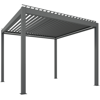 Outsunny Electric Aluminium Pergola with LED Lights 3x3m