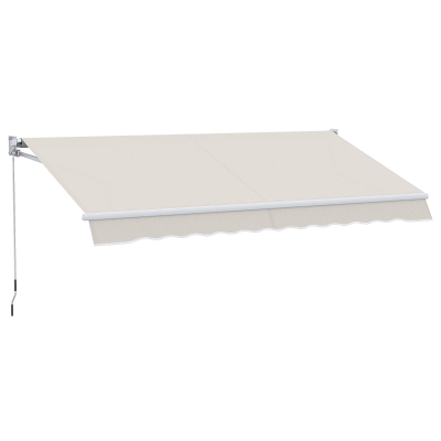 Outsunny Markise 2x2,5 m, mit manuellem Aluminium- und Polyesterklapparm, Cremefarben