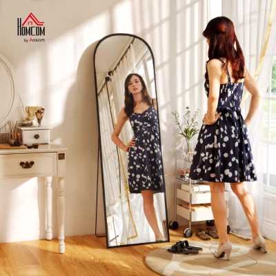 HOMCOM Aluminium Standing Mirror 165cm - Black