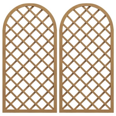 Outsunny Set aus 2 Holzgittern - Bogenpaneele für Kletterpflanzen - Maße einer Paneele: 60L x 120H cm