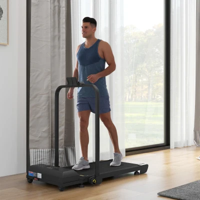 HOMCOM Tapis de Course Pliant 2 en 1 10km/h Noir