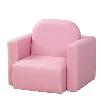 HOMCOM 2-in-1 Toddler Sofa Chair Pink 48x44x41cm