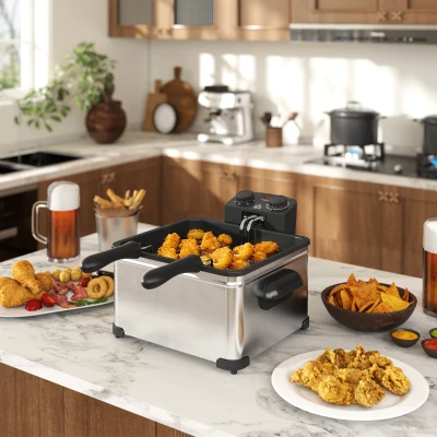 HOMCOM 5L Deep Fat Fryer Stainless Steel with Timer