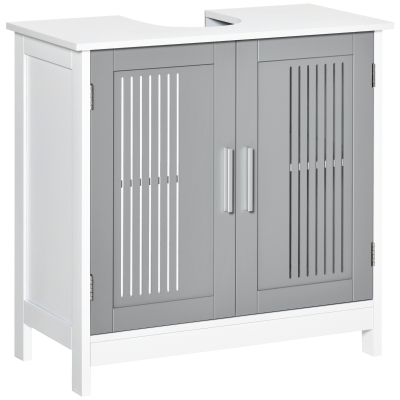 Kleankin Modern Under Sink Cabinet Grey 2 Doors
