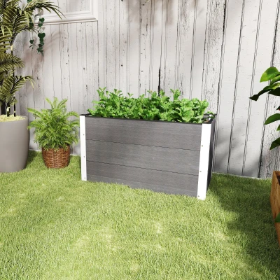 Outsunny Garden Rectangular Planting Flower Elevated Raised Seed Bed Stand Pot Outdoor Planter Vegetable Herb Holder Display Box - 50H x 100L x 50Wcm
