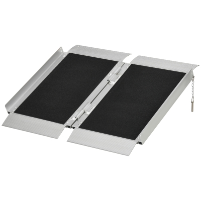 HOMCOM Rampe Pliable Aluminium Antidérapante 272kg Noir