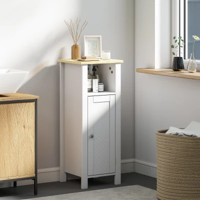 kleankin Slim Bathroom Storage Cabinet White 32x30x80cm