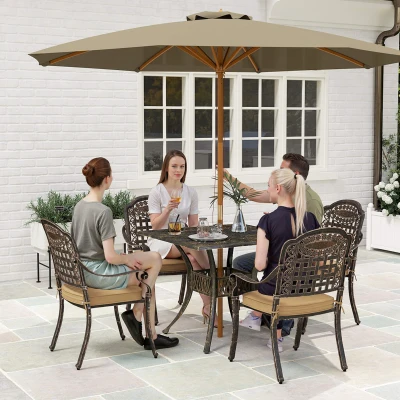 Garden Dining Set 90L x 90W x 74Hcm Bronze Tone