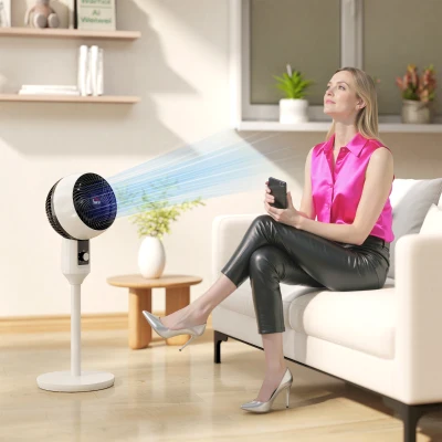 HOMCOM Ventilateur sur Pied 45W 3 Niveaux Oscillant Noir/Blanc