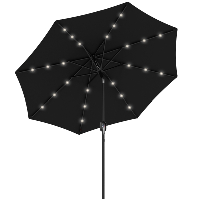 Outsunny 2.7m Outdoor Patio Umbrella with LEDs Black