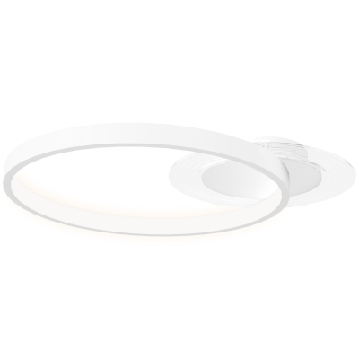 HOMCOM Plafondlamp, Plafondverlichting met Twee-Ring-Design, Rond 50 x 40 x 7,4 cm, Wit