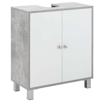 Kleankin Under Sink Cabinet White & Grey Storage Unit
