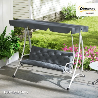 Outsunny Outdoor Garden Patio Bench Swing Chair Replacement Seat Pad Cushions Backrest (150 x 98 cm, 3 Seater)